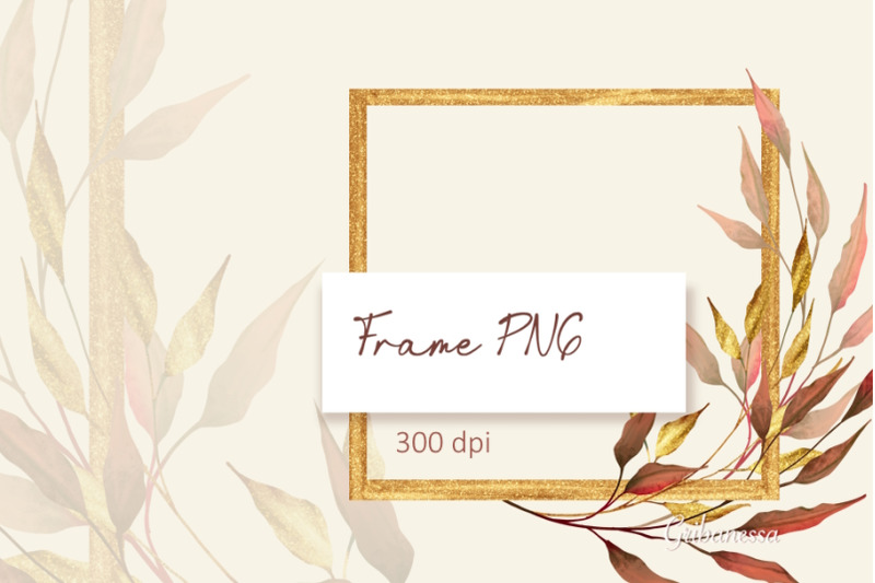 golden-frame-png-frame-with-leaves