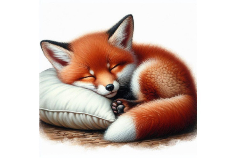 bundle-of-a-cute-sleeping-red-fox-cub-with-a-pillow