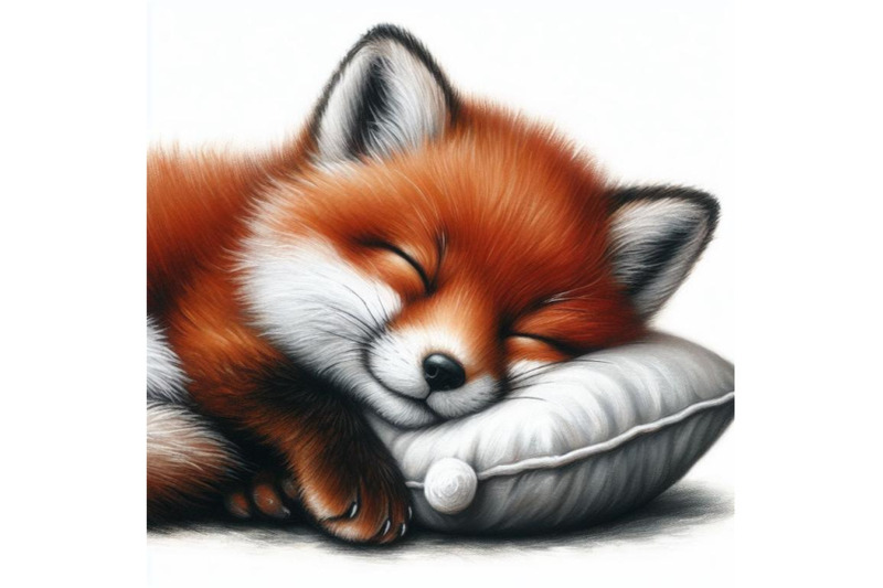 bundle-of-a-cute-sleeping-red-fox-cub-with-a-pillow