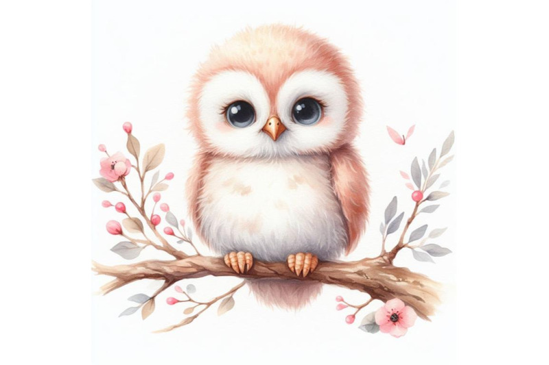 bundle-of-cute-baby-owl-on-a-branch