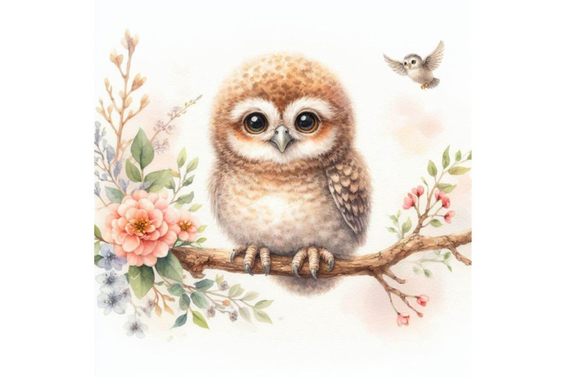 bundle-of-cute-baby-owl-on-a-branch