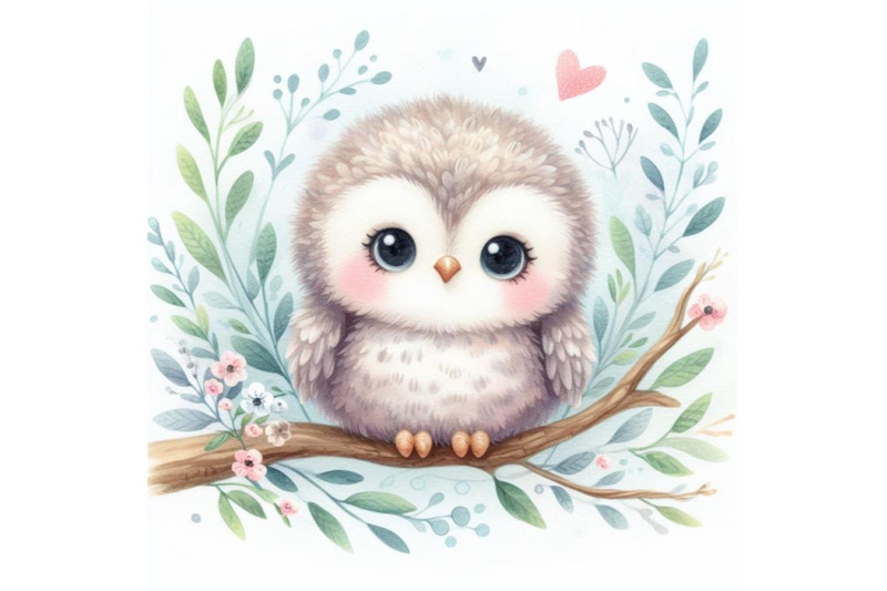 bundle-of-cute-baby-owl-on-a-branch