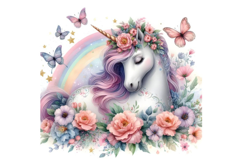 bundle-of-unicorn-with-flowers