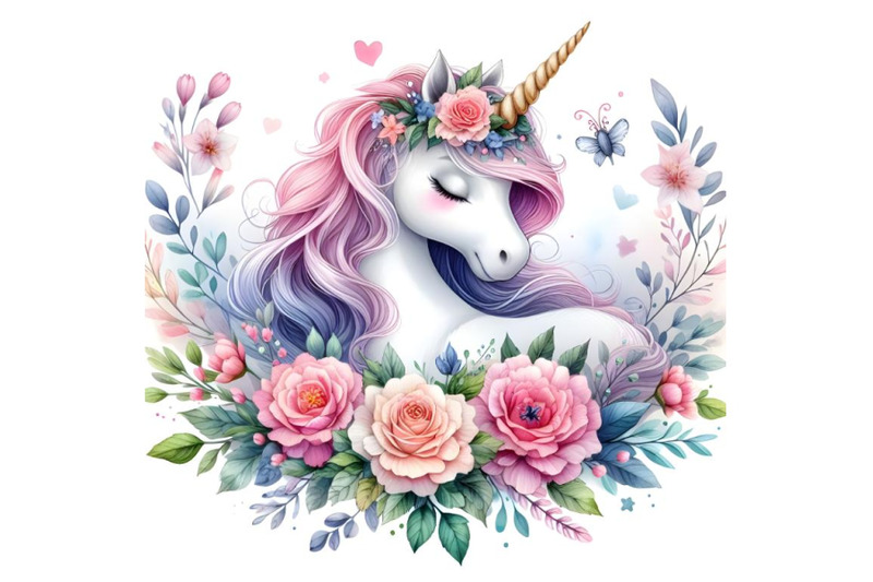 bundle-of-unicorn-with-flowers