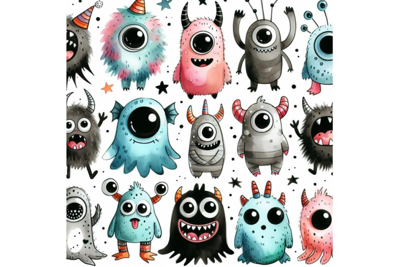 a-bundle-of-cartoon-cute-monsters