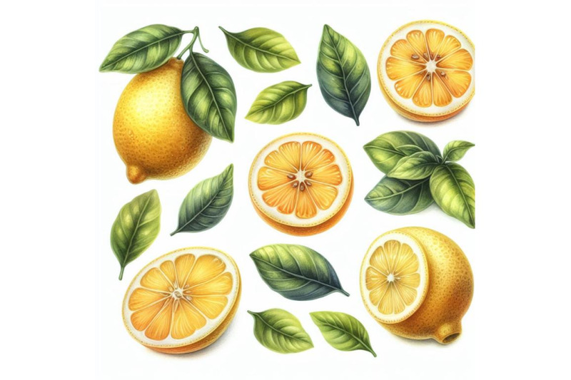 bundle-of-lemon-set-with-citrus-and-leaves