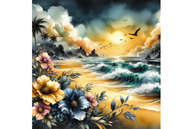 a-bundle-of-beautiful-beach-with-fantasy-flower