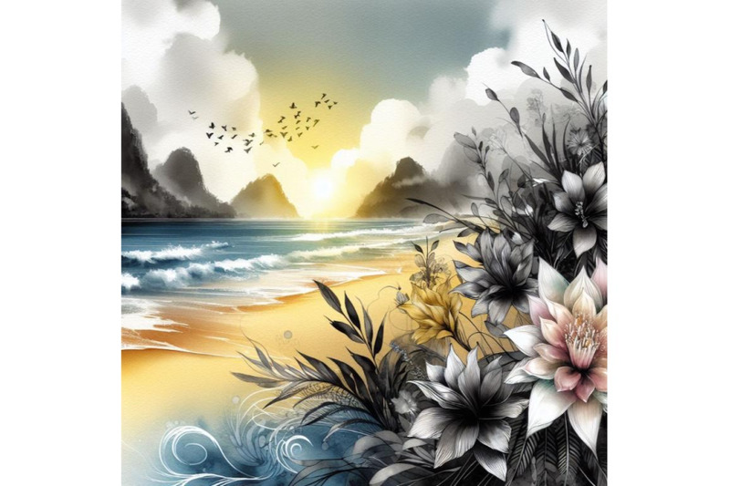 a-bundle-of-beautiful-beach-with-fantasy-flower