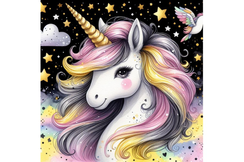 a-bundle-of-cute-unicorn-cartoon-horse-head