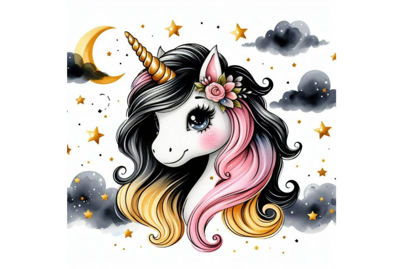 a-bundle-of-cute-unicorn-cartoon-horse-head