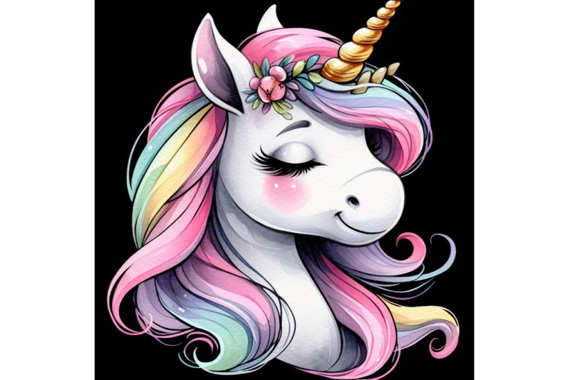 a-bundle-of-cute-unicorn-cartoon-horse-head