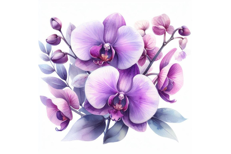 bundle-of-purple-orchid-isolated-on-white-background