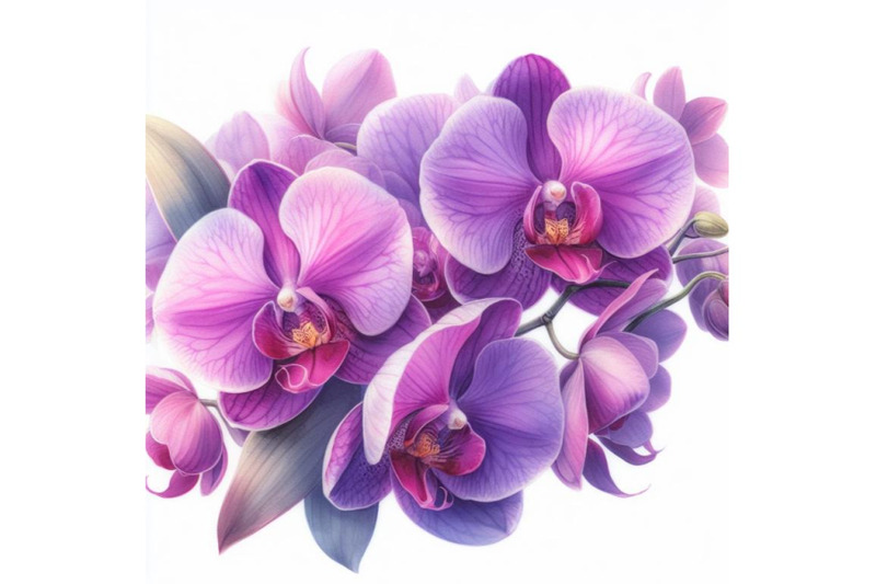 bundle-of-purple-orchid-isolated-on-white-background