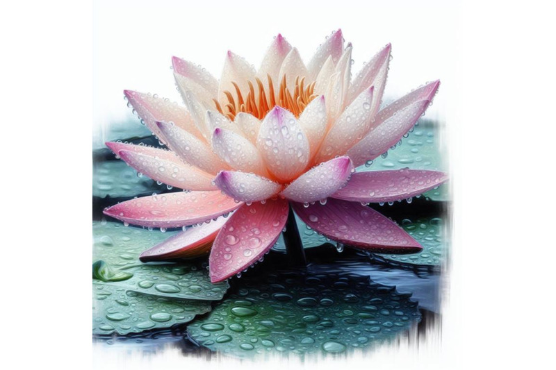 bundle-of-digital-art-of-a-beautiful-lotus-flower-with-waterdrops