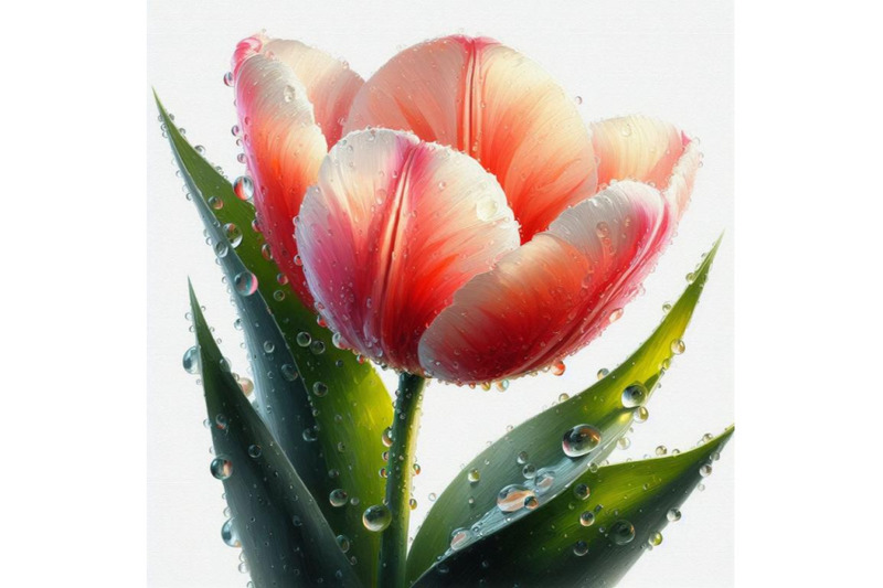 bundle-of-digital-art-of-a-beautiful-tulip-flower-with-waterdrops