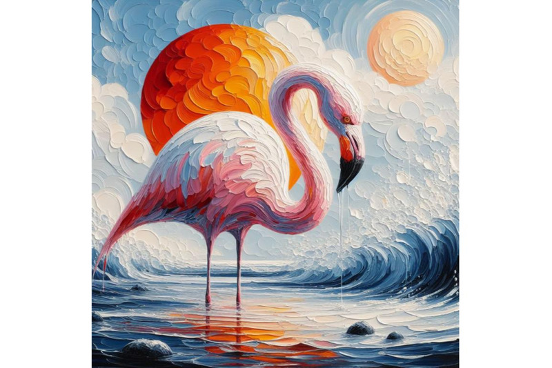 bundle-of-flamingo-abstract-art-brut-animal-character