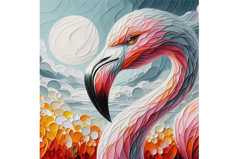 bundle-of-flamingo-abstract-art-brut-animal-character