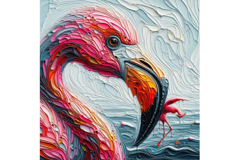 bundle-of-flamingo-abstract-art-brut-animal-character