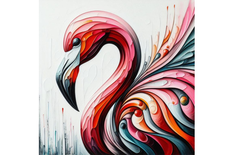 bundle-of-flamingo-abstract-art-brut-animal-character