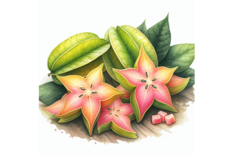 bundle-of-a-carambola-or-starfruit-and-slices