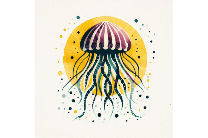 a-bundle-of-paper-cut-jellyfish-icon-isolated-on-white-background