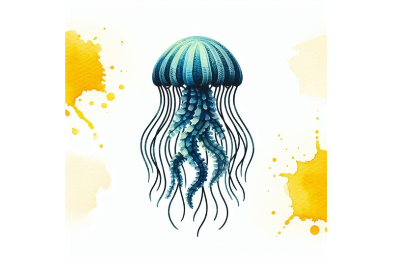 a-bundle-of-paper-cut-jellyfish-icon-isolated-on-white-background