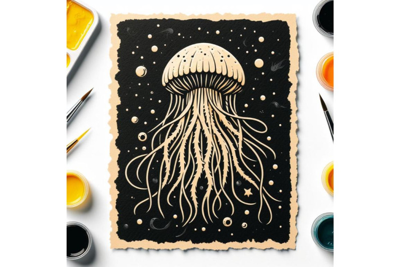 a-bundle-of-paper-cut-jellyfish-icon-isolated-on-white-background