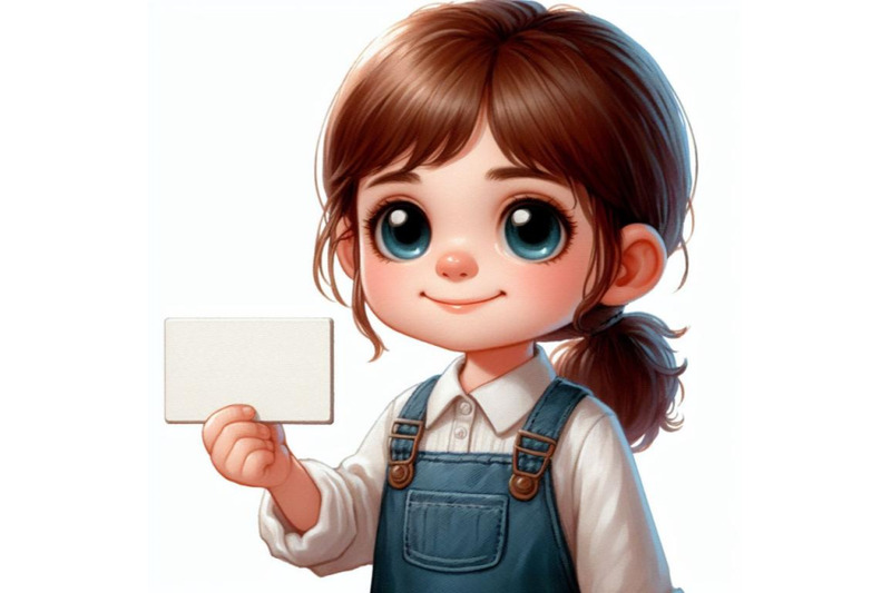 bundle-of-cartoon-kid-holding-a-blank-business-card