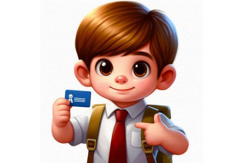 bundle-of-cartoon-kid-holding-a-blank-business-card