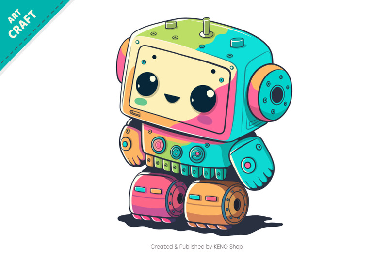 cheerful-cartoon-robot-t-shirt-png-svg