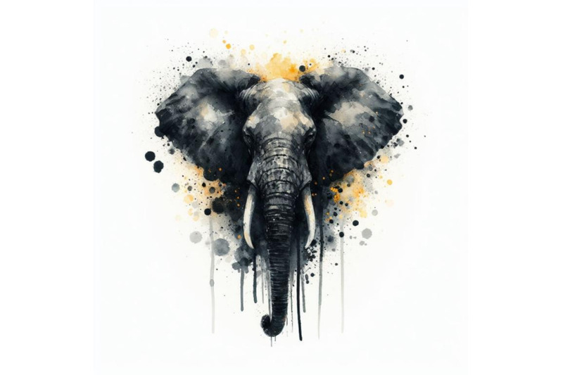 a-bundle-of-abstract-splash-art-poster-of-elephant-head