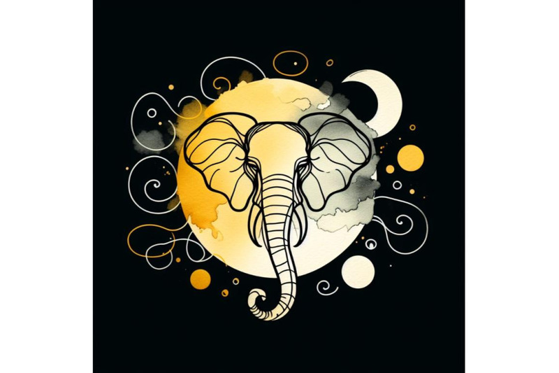 a-bundle-of-hand-drawn-elephant-icon-one-line-art