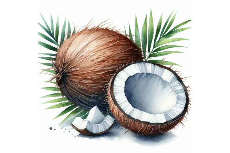 bundle-of-coconut-on-a-white-background