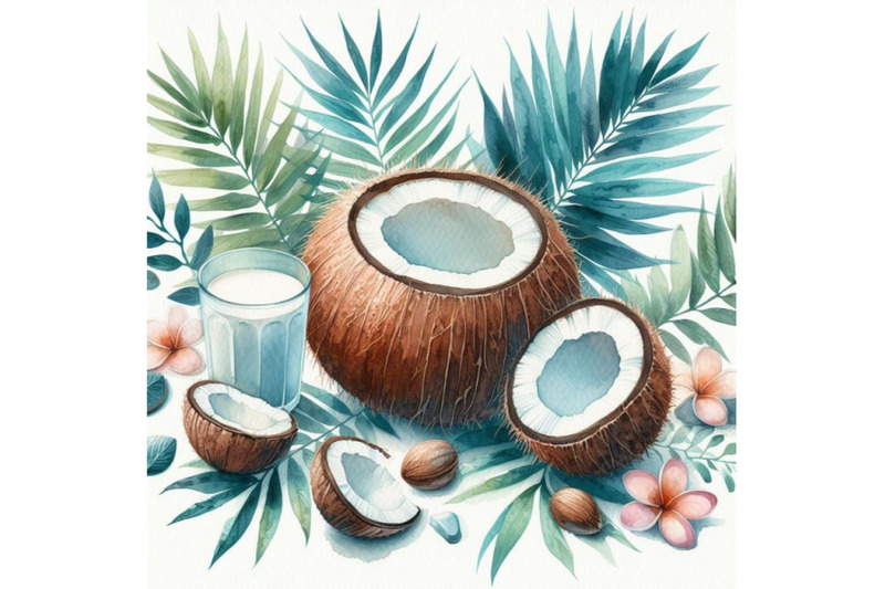 bundle-of-coconut-on-a-white-background