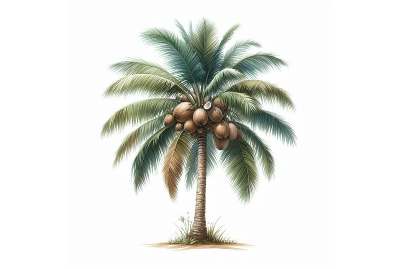 bundle-of-coconut-tree-isolated-on-white-background