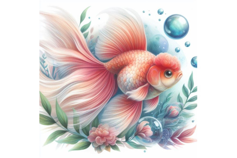 bundle-of-one-goldfish-isolated-on-a-white-background