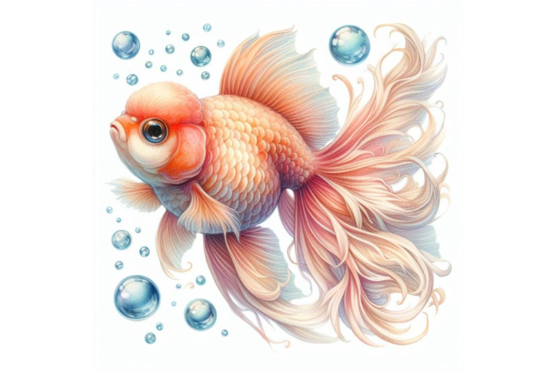 bundle-of-one-goldfish-isolated-on-a-white-background