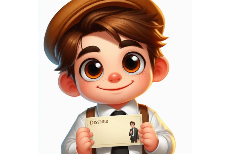 bundle-of-cartoon-kid-holding-a-blank-business-card