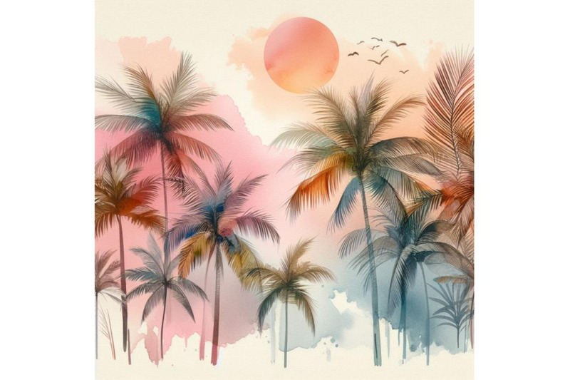 bundle-of-abstract-summer-tropical-palm-tree-background