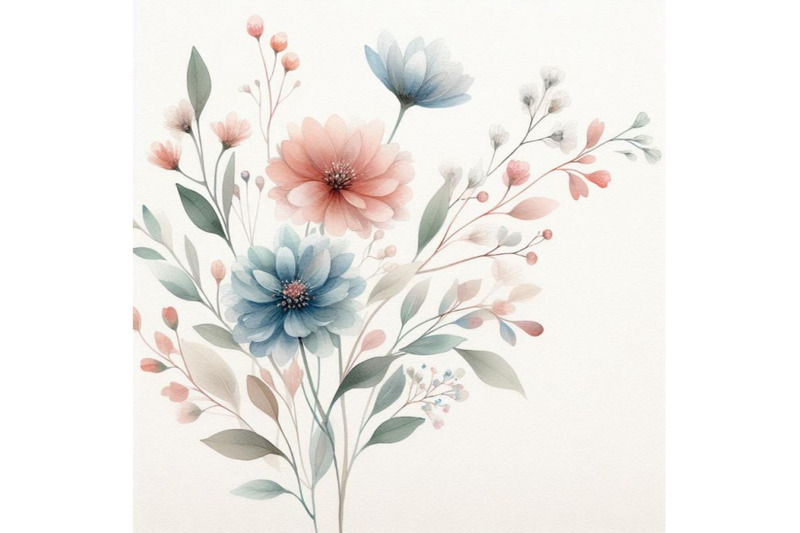 bundle-of-watercolor-illustration-flowers-in-simple-background