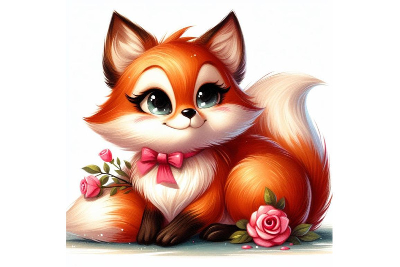 bundle-of-cute-watercolor-cartoon-fox