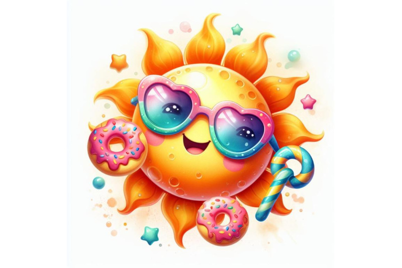 bundle-of-3d-realistic-happy-smiling-cute-sun-vector-with-colorful-sun