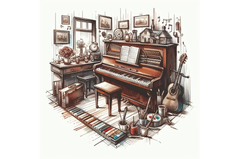 bundle-of-piano-sketch-doodle-style