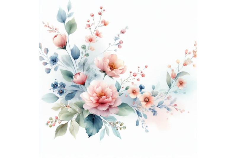 bundle-of-watercolor-illustration-flowers-in-simple-background