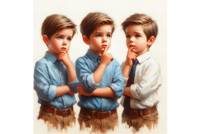 bundle-of-children-boy-stand-thinking-actions