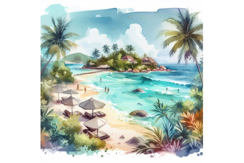 bundle-of-a-vector-drawing-represents-tropical-island-design