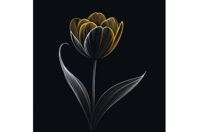 a-bundle-of-tulip-contour-drawing-minimal-flower