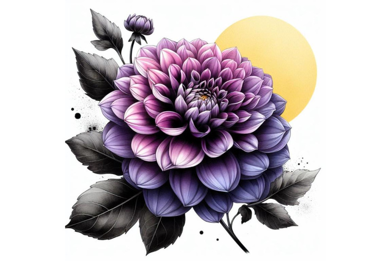 a-bundle-of-purple-dahlia-flower-isolated-on-white-background