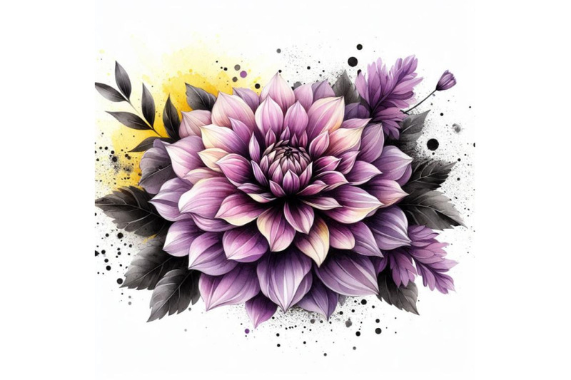 a-bundle-of-purple-dahlia-flower-isolated-on-white-background