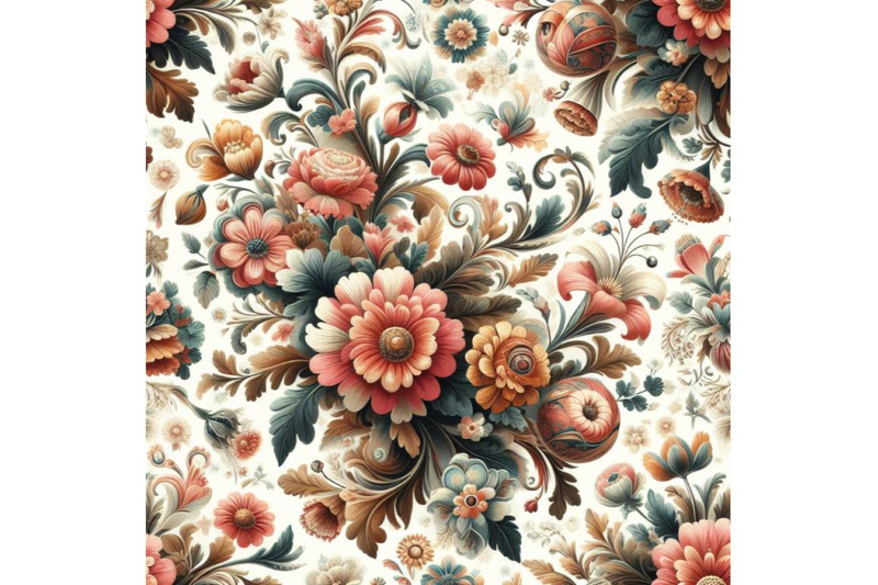 bundle-of-seamless-retro-floral-pattern